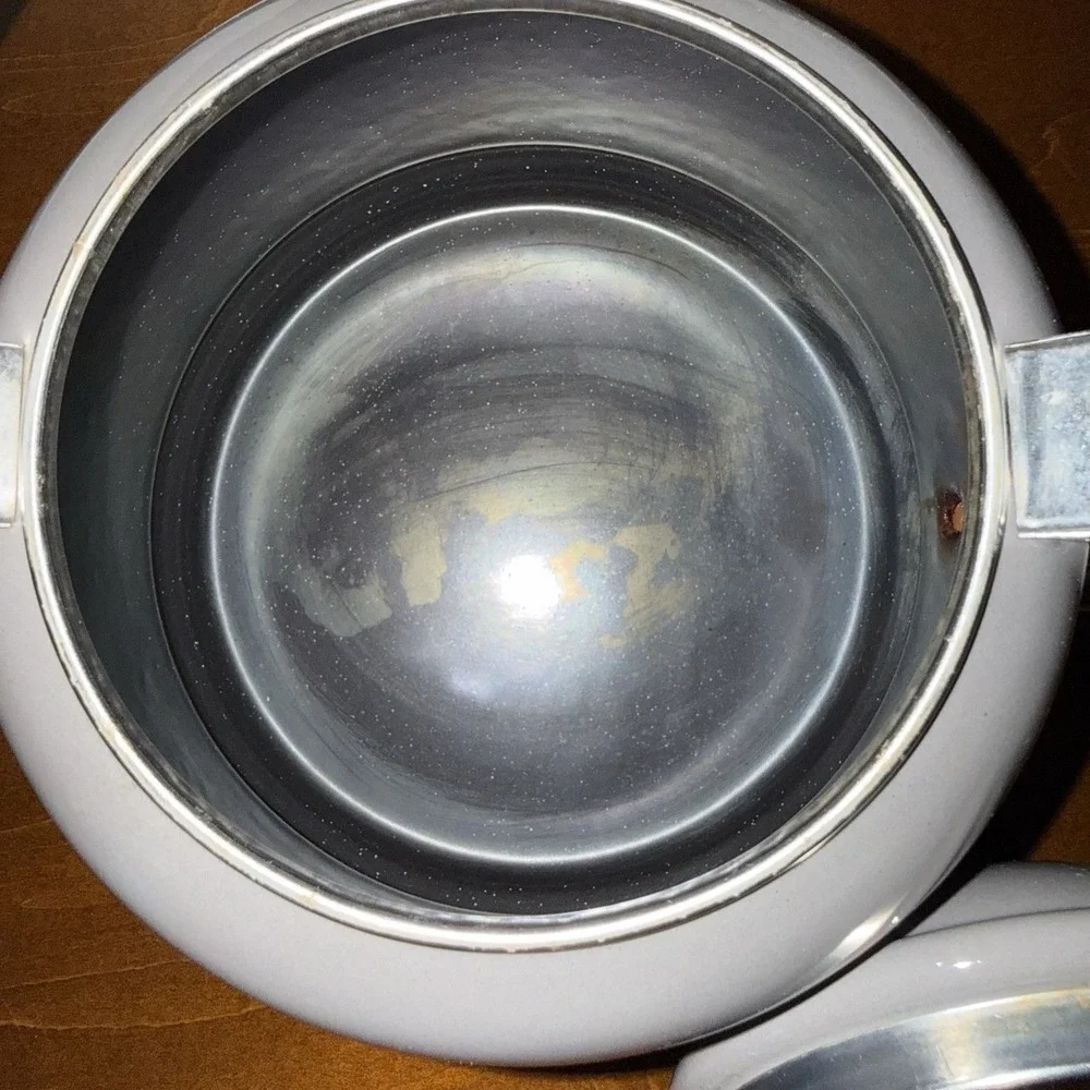 Le Creuset Demi Tea Kettle Pot 1.25 Qt Light Dark  Gray Enamel Steel - READ